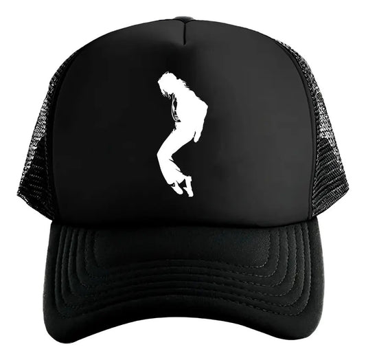 Gorra Trucker Michael Jackson Música Pop Thriller Negro Ajustable Mj