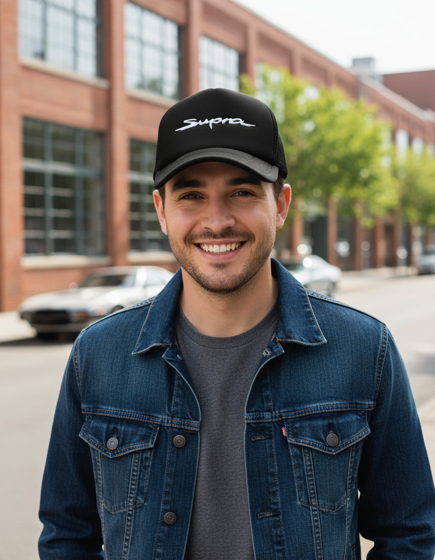 Gorra Supra Toyota Nascar Vehículo Automovilismo Coche Negro Ajustable Supra