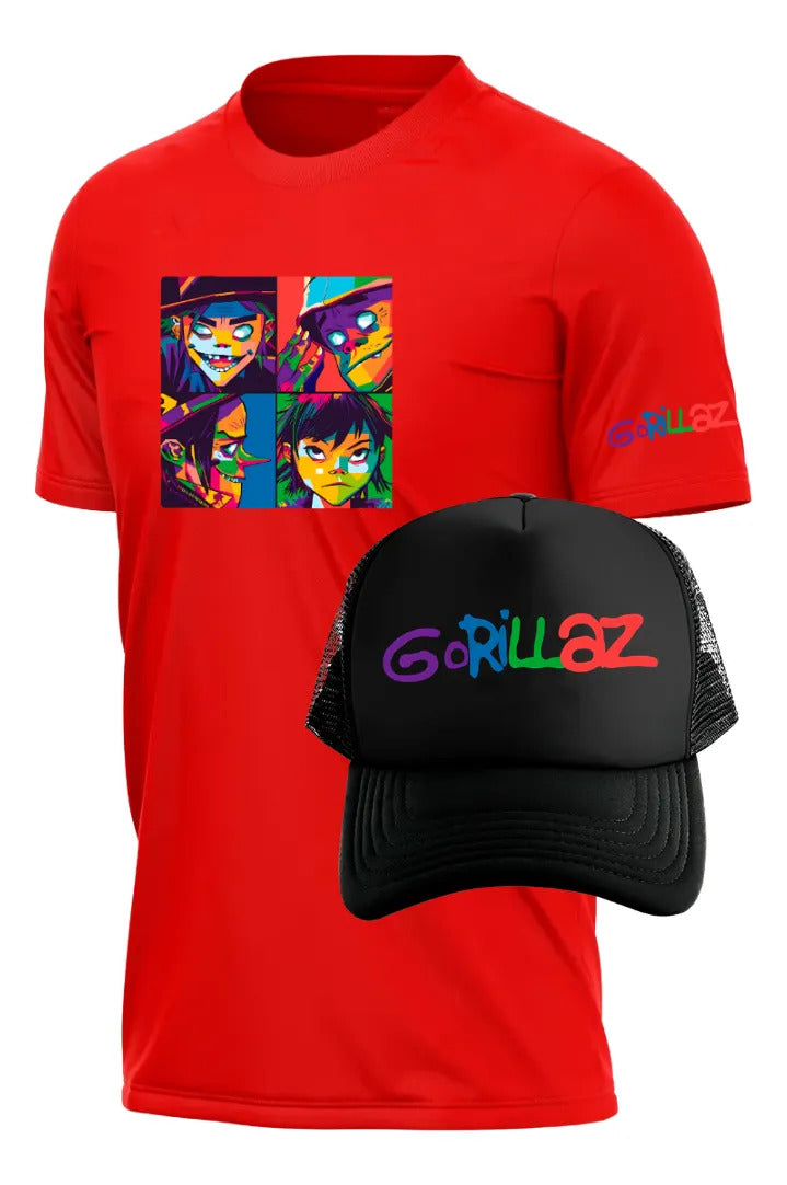 Playera Y Gorra Gorillaz Música Hip Hop Rock Pop Electrónica