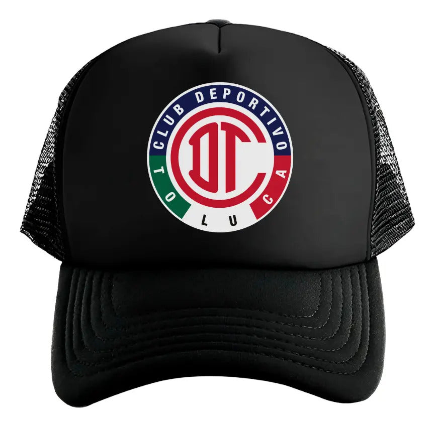 Gorra Trucker Toluca Fútbol Fifa Liga Mx Deportes México Negro Ajustable Toluca