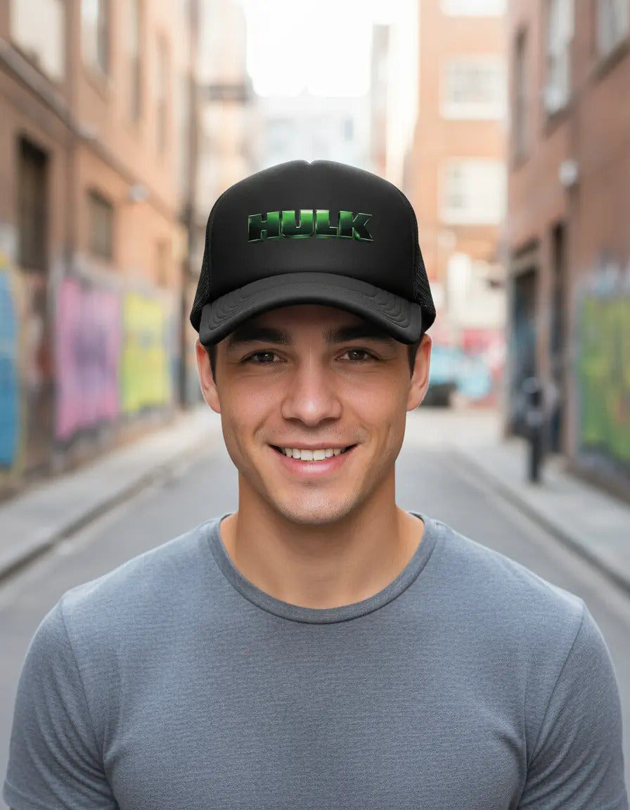 Gorra Hulk Marvel Cómics Avengers Negro Ajustable Hulk