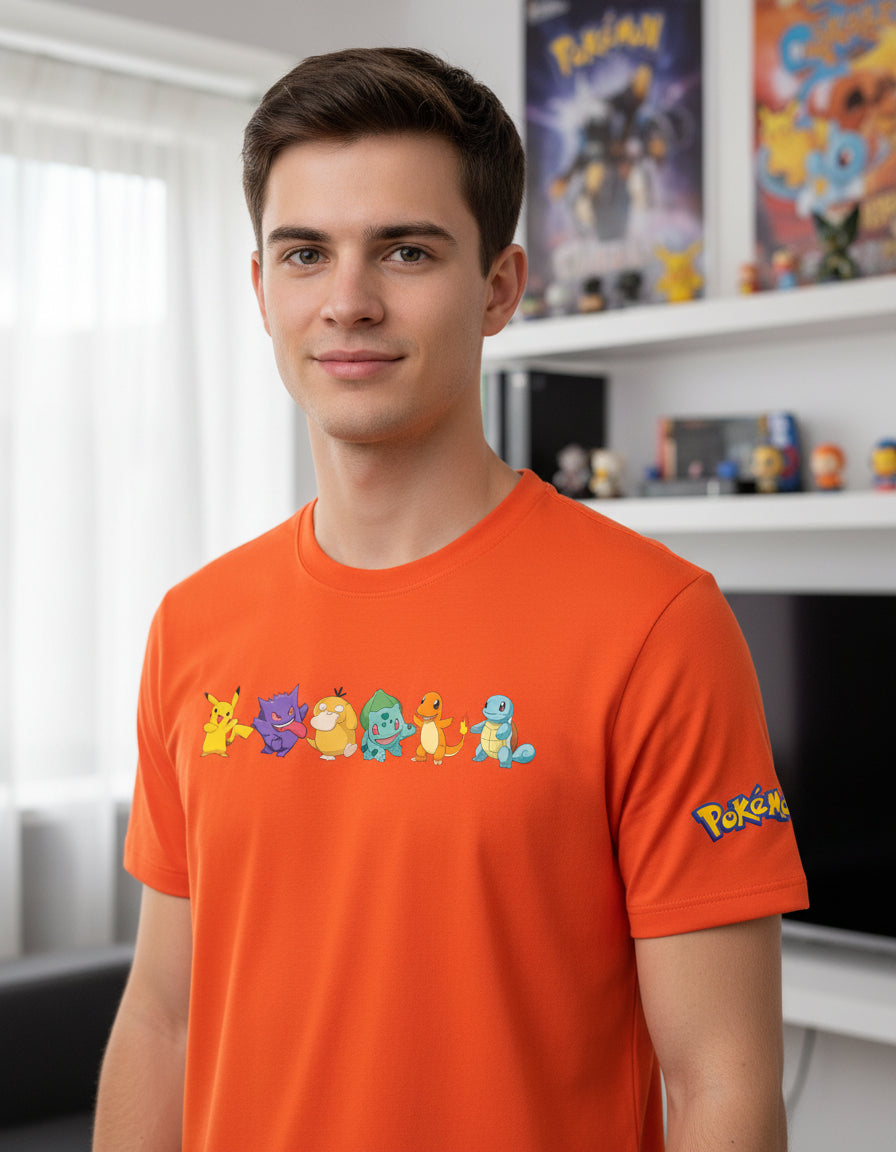 Playera Pokémon Gengar Pikachu Charmander Bulbasaur