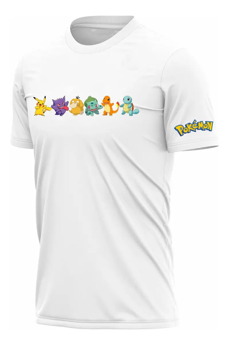 Playera Deportiva Pokémon Gengar Pikachu Charmander Squirtle