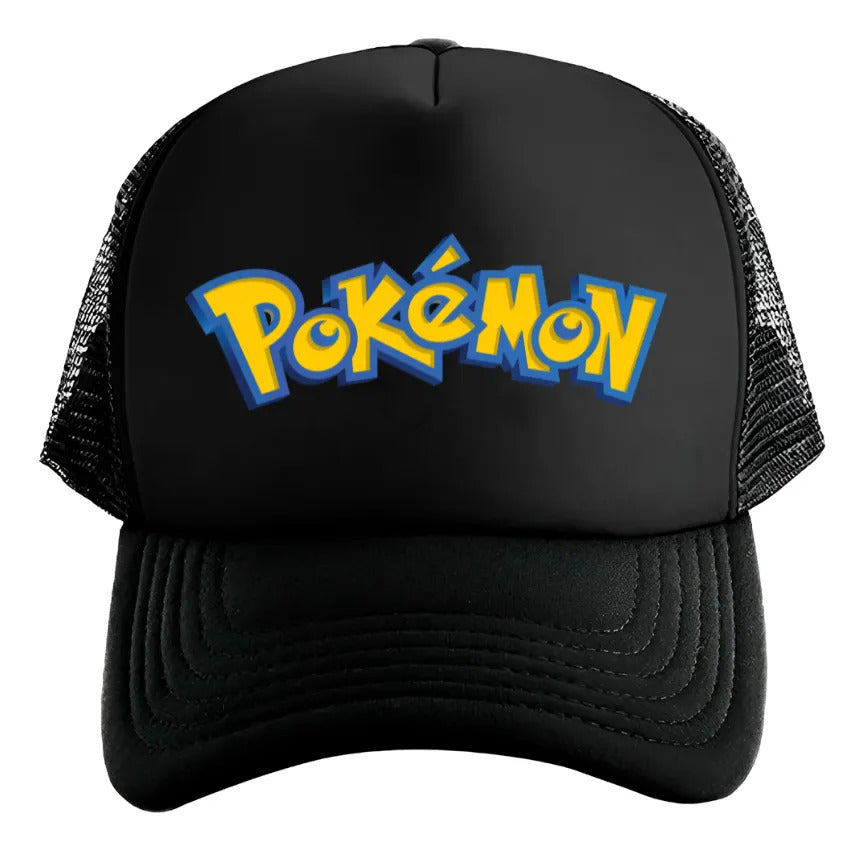 Gorra Gengar Pokémon Pikachu Charmander Bulbasaur Squirtle Negro Ajustable Pokémon
