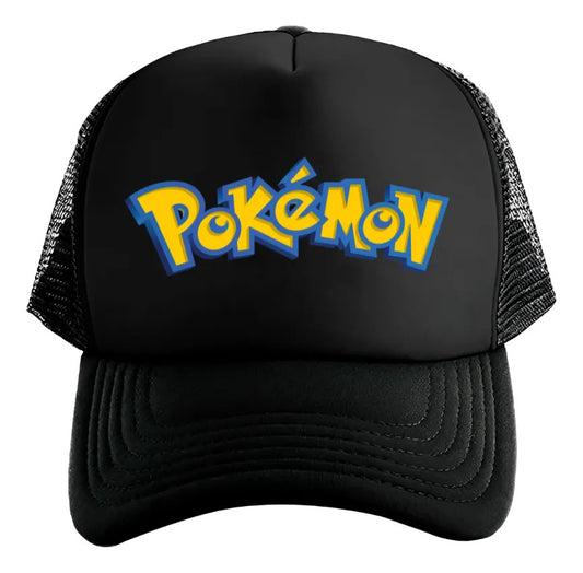 Gorra Gengar Pokémon Pikachu Charmander Bulbasaur Squirtle Negro Ajustable Pokémon