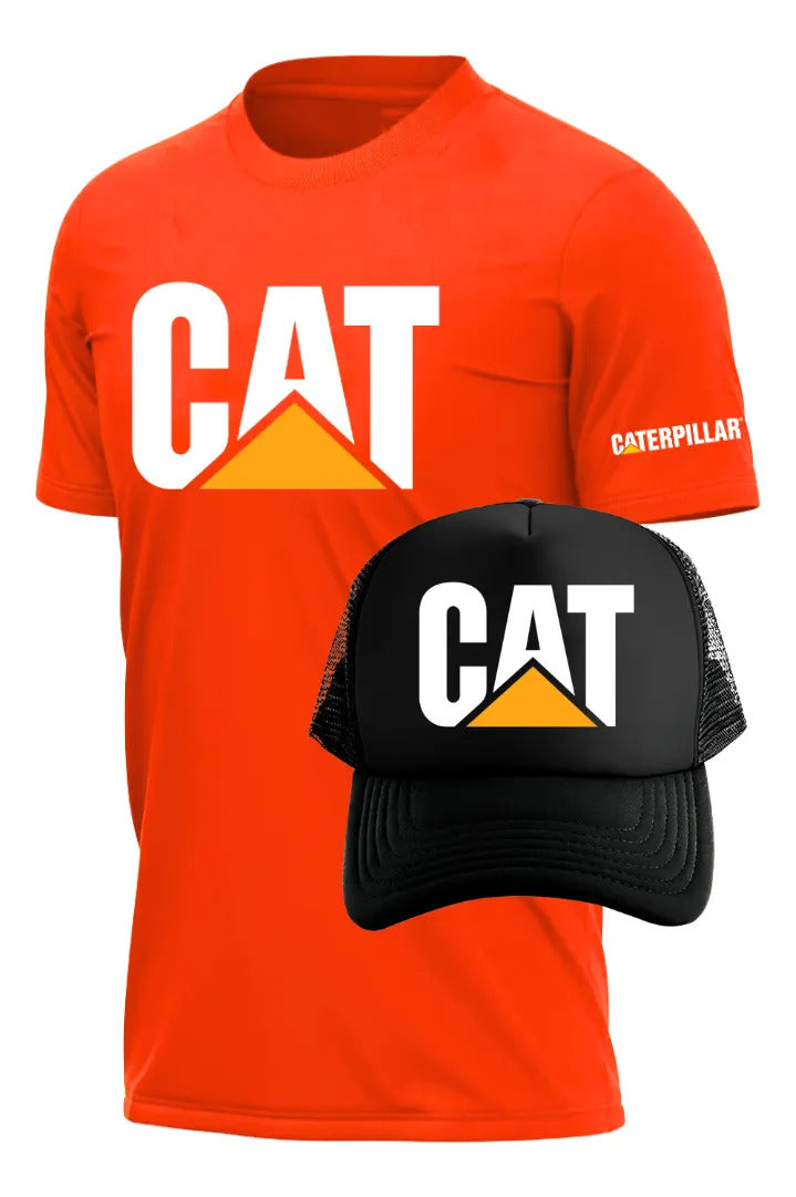 Playera Y Gorra Caterpillar Maquinaria Construcción