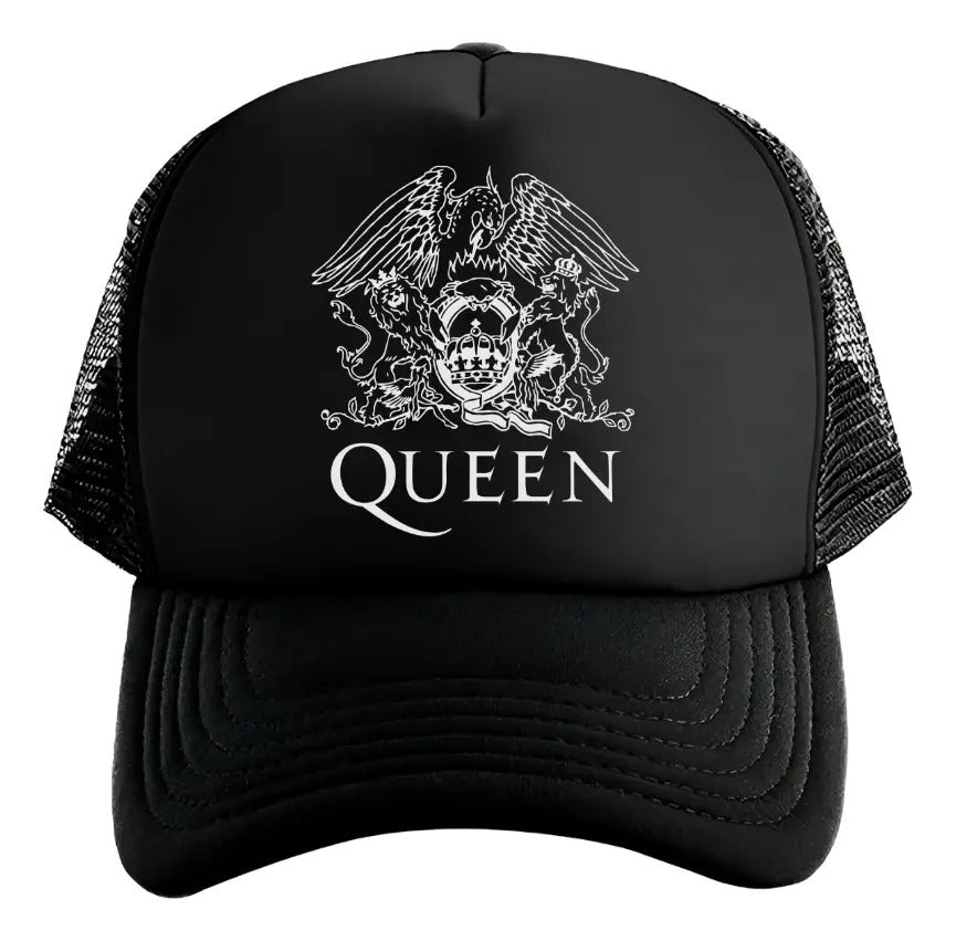 Gorra Trucker Queen Freddy Mercury Música Rock Negro Ajustable Queen