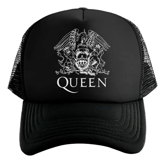 Gorra Trucker Queen Freddy Mercury Música Rock Negro Ajustable Queen
