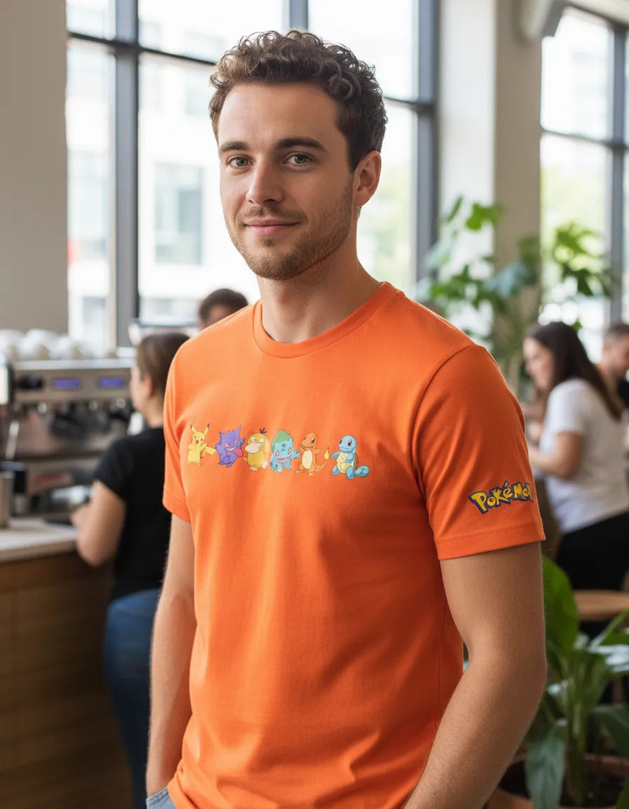 Playera Pokémon Gengar Pikachu Charmander Bulbasaur Squirtle