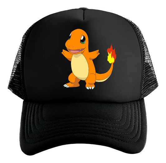 Gorra Gengar Pokémon Pikachu Charmander Bulbasaur Squirtle Negro Ajustable Charmander