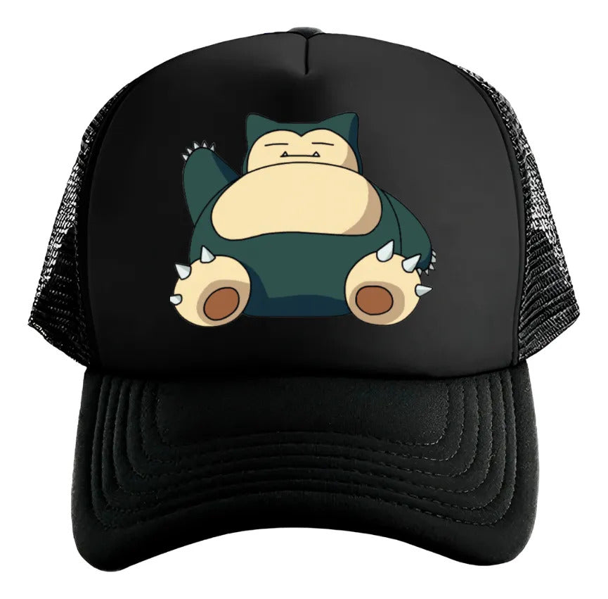 Gorra Gengar Pokémon Pikachu Charmander Bulbasaur Squirtle Negro Ajustable Snorlax