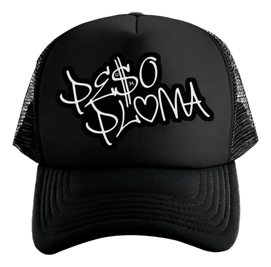 Gorra Trucker Peso Pluma Música Corridos Tumbados Reggaeton Negro Ajustable Pp
