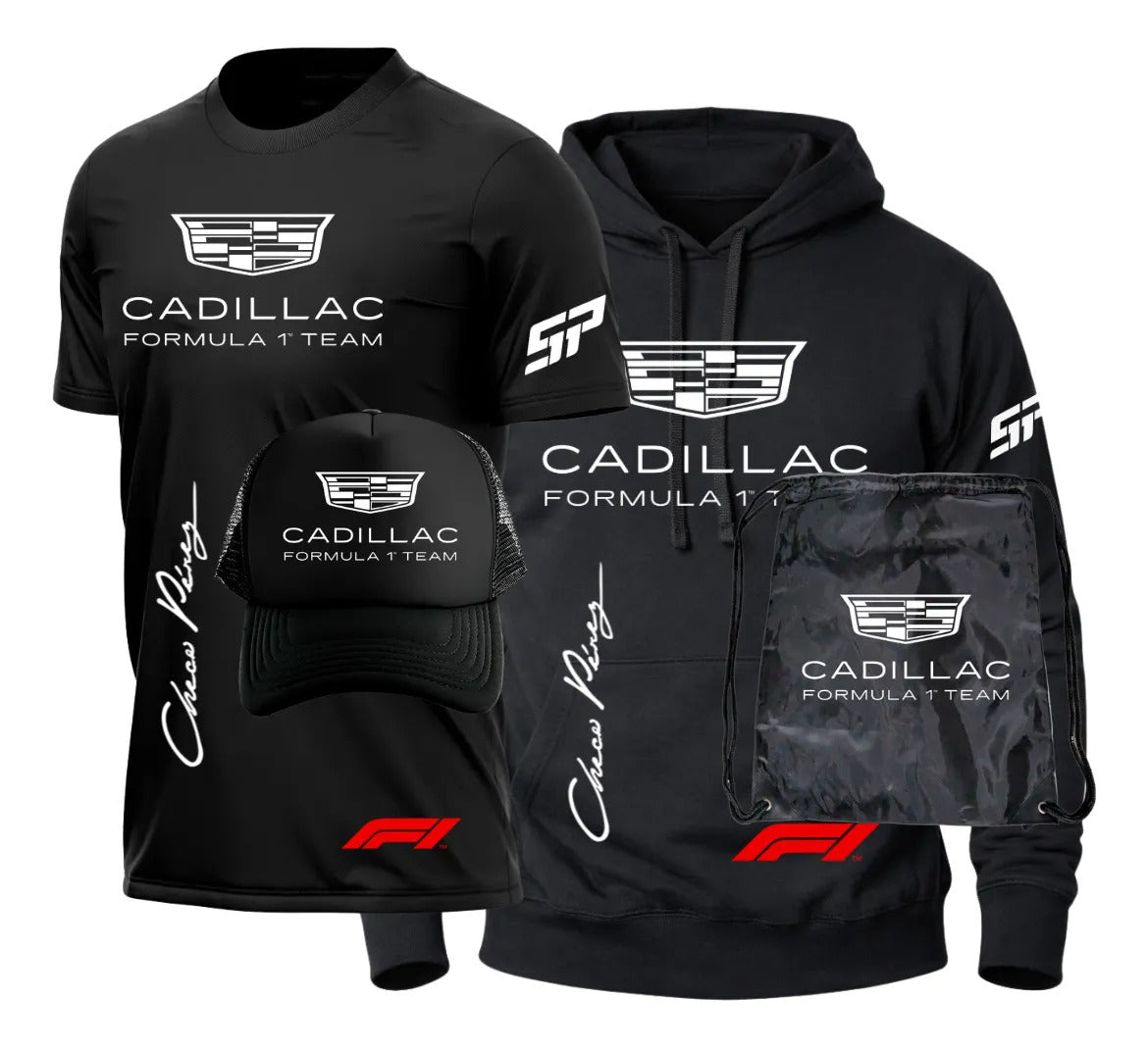 Pack Playera Sudadera Gorra Mochila Cadillac Formula 1 Team