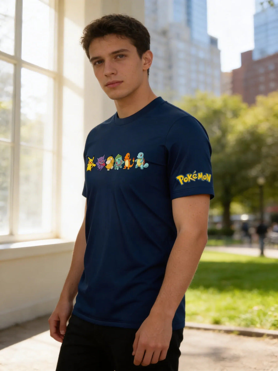 Playera Pokémon Gengar Pikachu Charmander Bulbasaur Squirtle