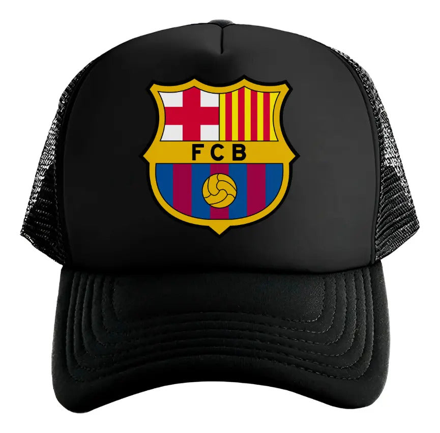 Gorra Trucker Fc Barcelona Fútbol Fifa Uefa Champions League Negro Ajustable Fcb