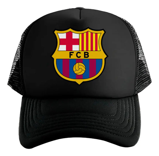 Gorra Trucker Fc Barcelona Fútbol Fifa Uefa Champions League Negro Ajustable Fcb