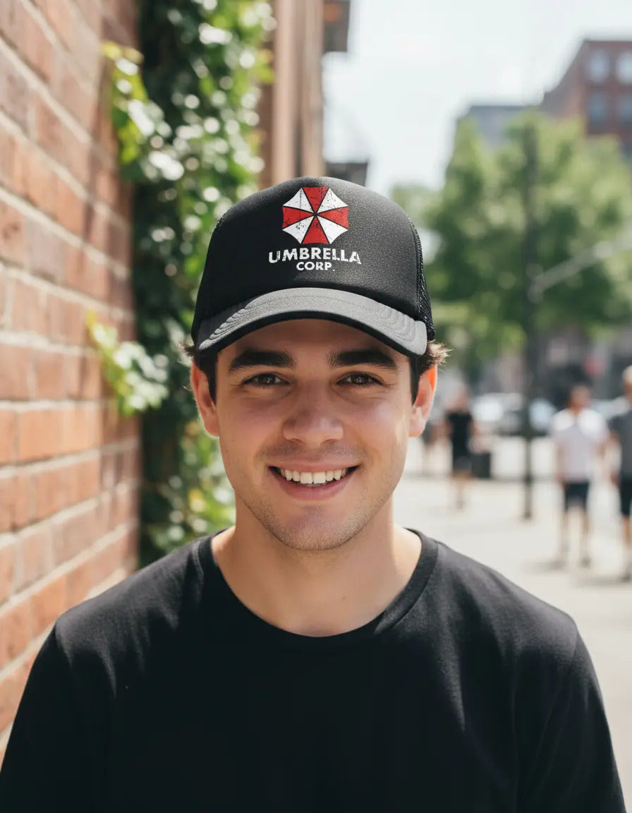 Gorra Umbrella Corp Resident Evil Videojuegos Gamer Ps5 Xbox Negro Ajustable Uc