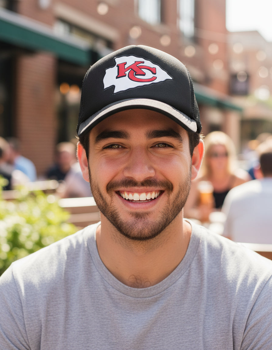Gorra Kansas Chiefs Nfl Fútbol Americano Patrick Mahomes Negro Ajustable Kc