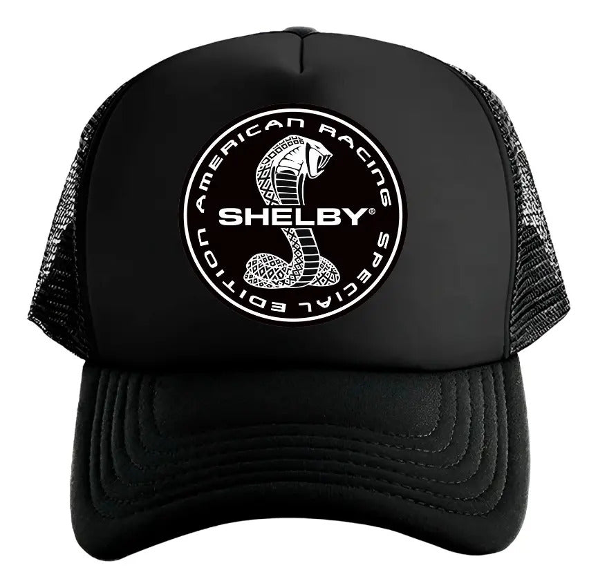 Gorra Trucker Shelby Cobra Ford Mustang Coche Vehículo Auto Negro Ajustable Shelby