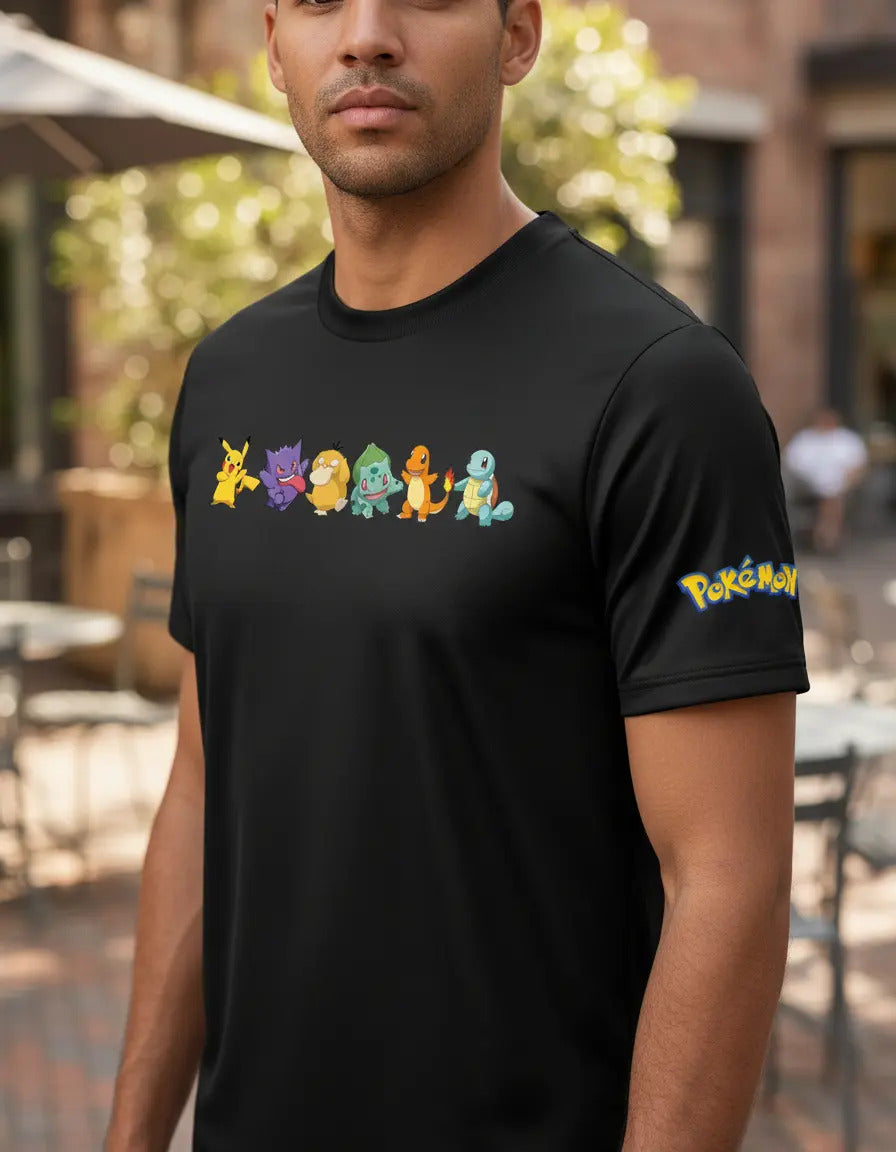 Playera Pokémon Gengar Pikachu Charmander Bulbasaur