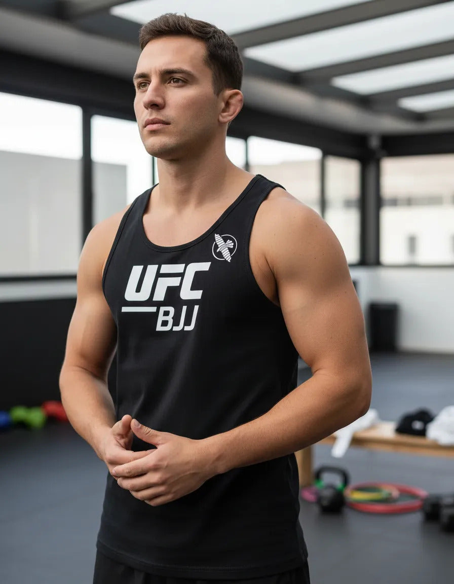 Playera Sin Mangas Ufc Bjj Brazilian Jiu Jitsu Mma Hayabusa Negro White G