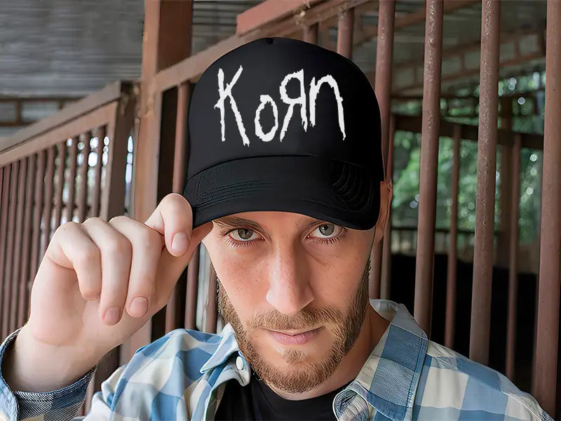 Gorra Trucker Korn Música Rock Heavy Metal Negro Ajustable Korn