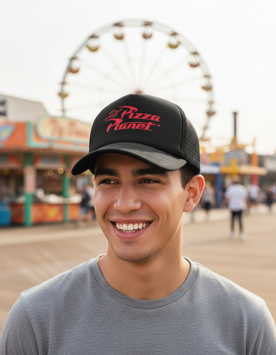 Gorra Pizza Planet Toy Story Disney Pixar Negro Ajustable Pizza