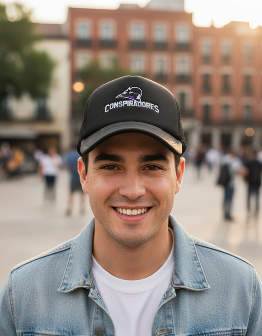 Gorra Trucker Conspiradores Querétaro Béisbol Lmb Deportes Negro Ajustable Querétaro
