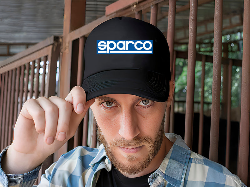 Gorra Sparco Automovilismo Carreras Coches Vehículos Negro Ajustable Sparco