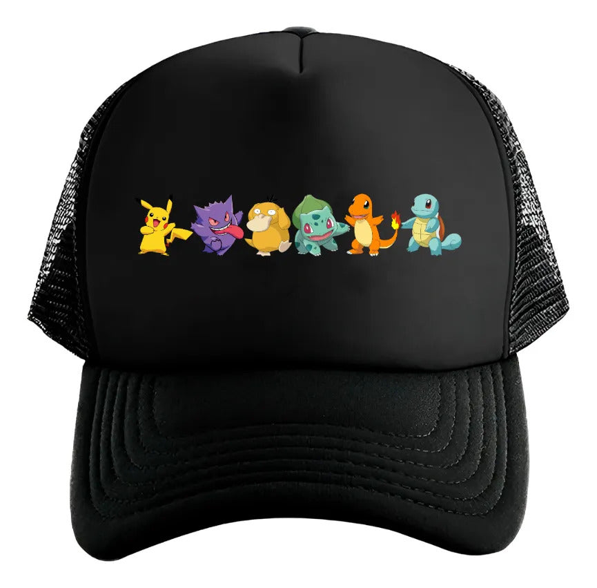 Gorra Gengar Pokémon Pikachu Charmander Bulbasaur Squirtle