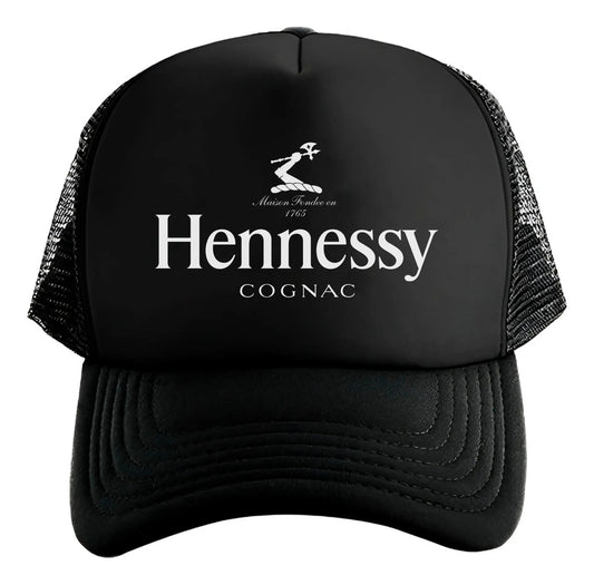 Gorra Trucker Hennessy Coñac Bebida Lujo Elegante Negro Ajustable Hennessy
