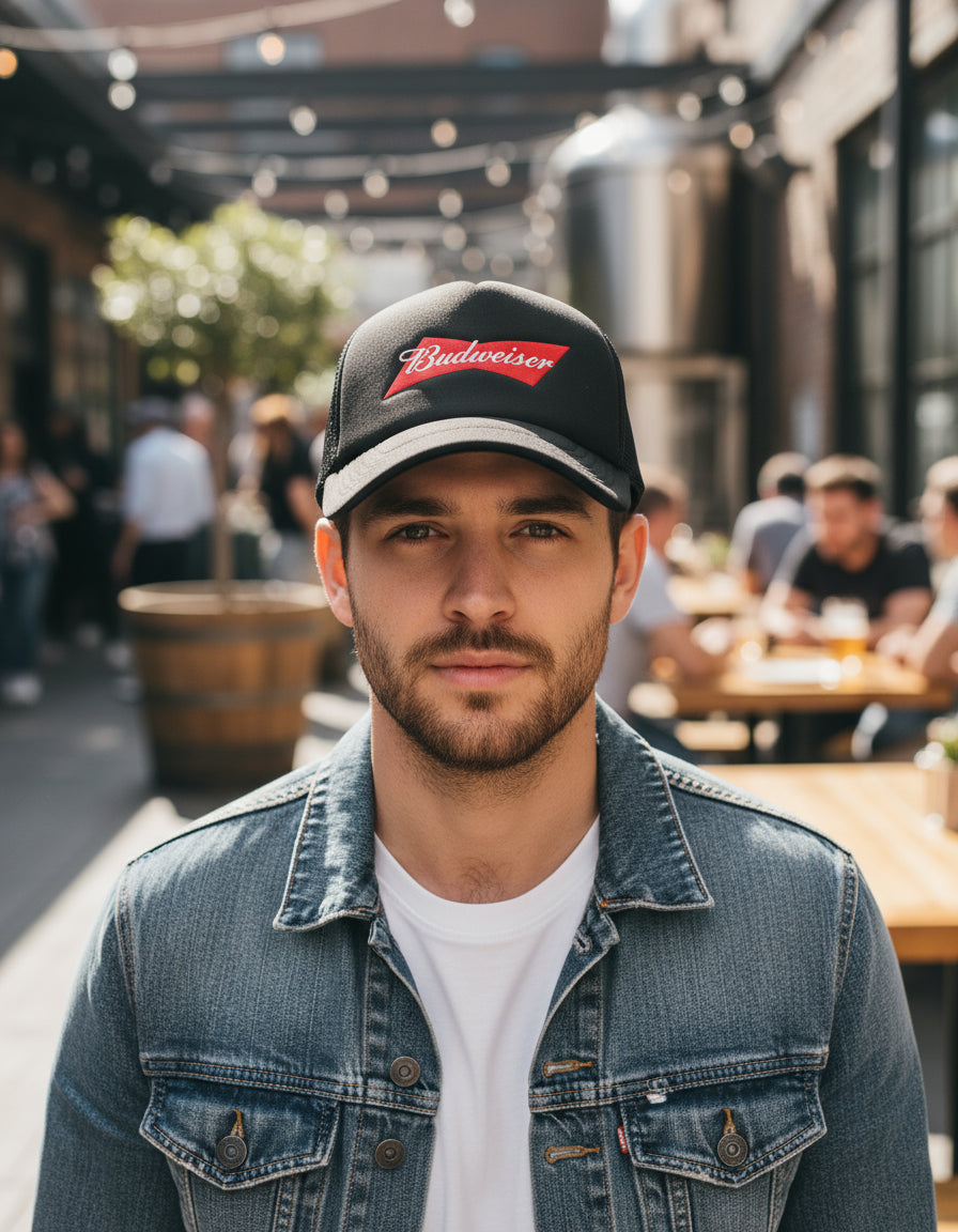 Gorra Trucker Negro Ajustable Budweiser