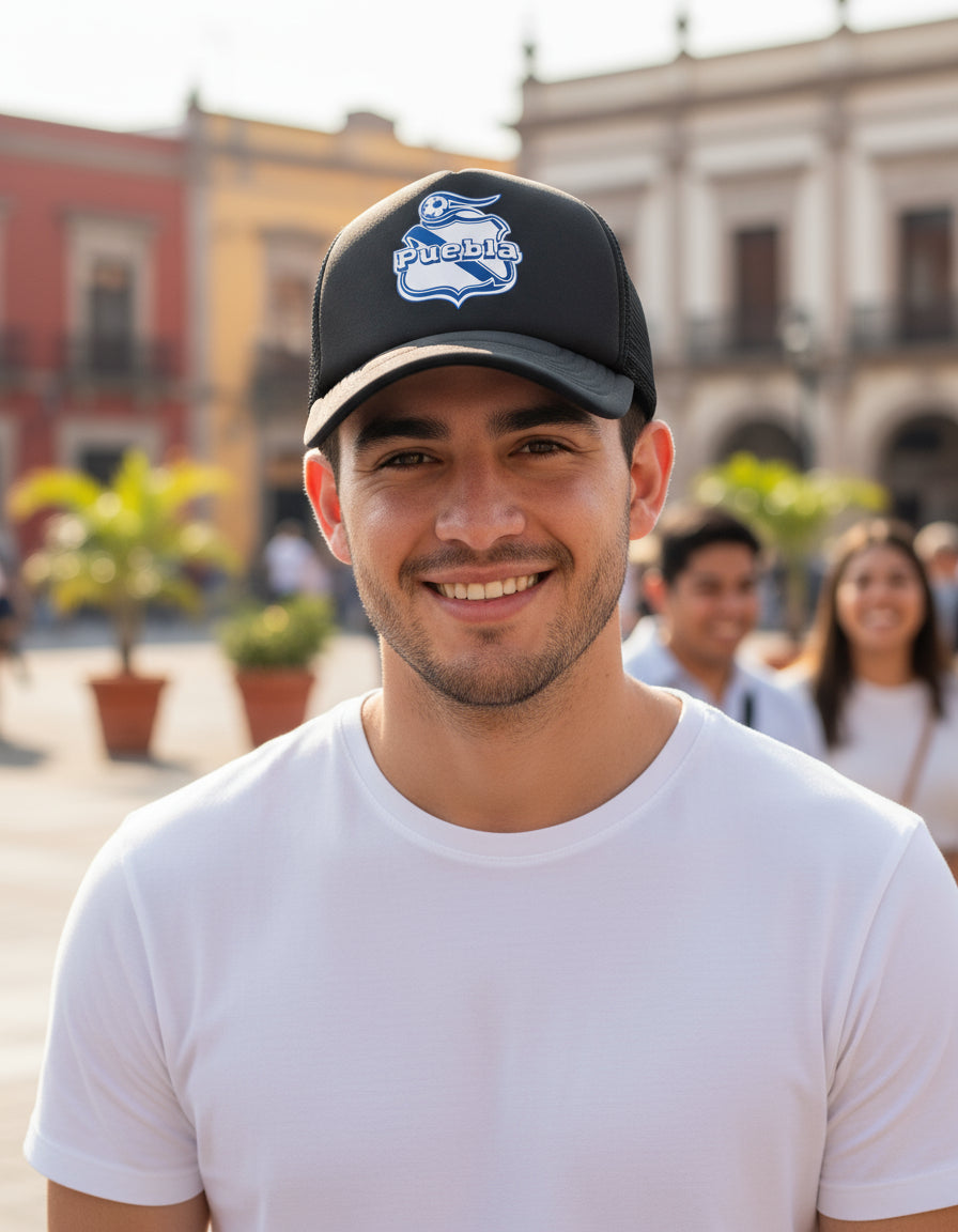 Gorra Puebla Fútbol Fifa Liga Mx Deportes México Negro Ajustable Puebla