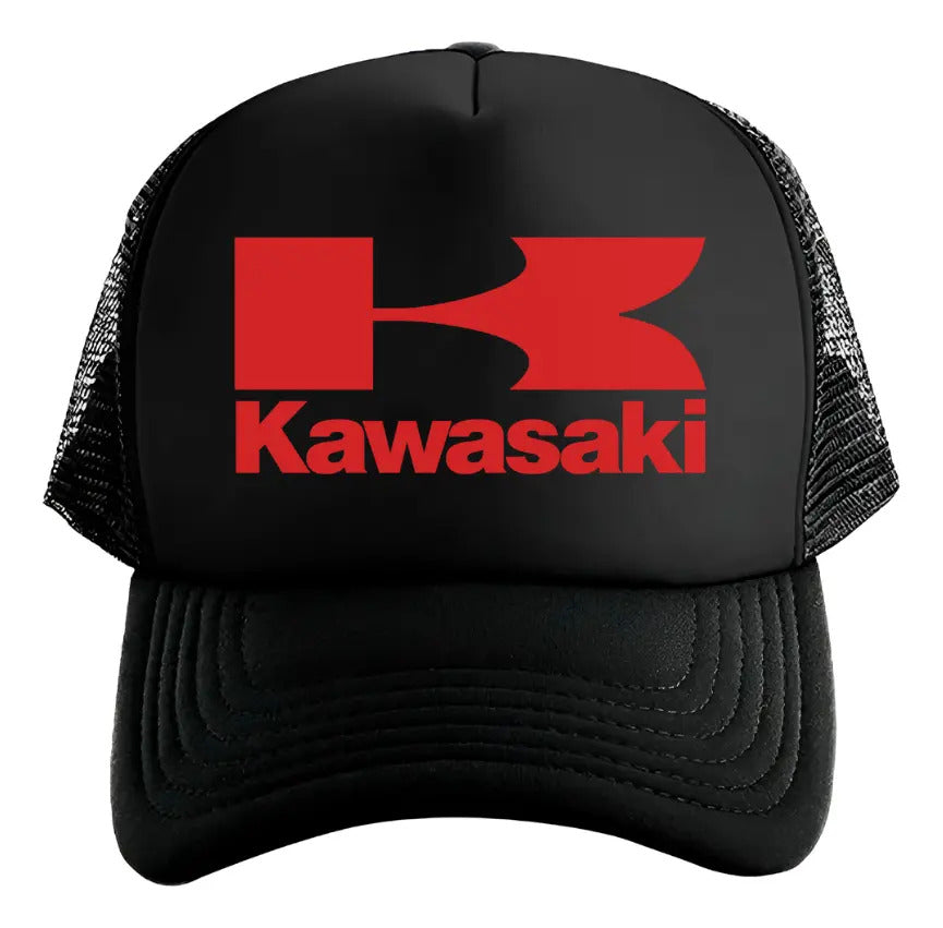 Gorra Trucker Kawasaki Moto Motociclismo Piloto Motogp Negro Ajustable Kawasaki