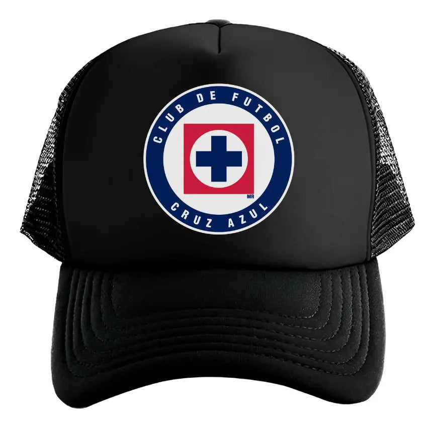 Gorra Trucker Cruz Azul Fútbol Fifa Liga Mx Deportes México Negro Ajustable Cruz Azul