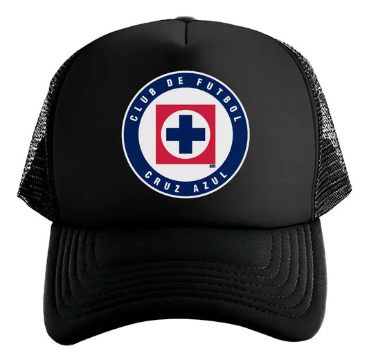 Gorra Trucker Cruz Azul Fútbol Fifa Liga Mx Deportes México Negro Ajustable Cruz Azul