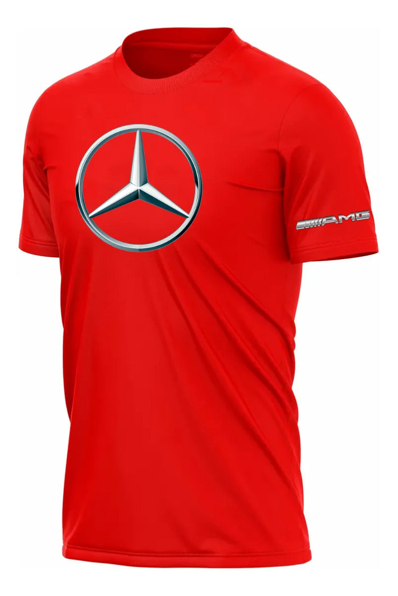 Playera Mercedes Benz Amg Coche Vehículo Automovilismo F1 Rojo Logo Xg