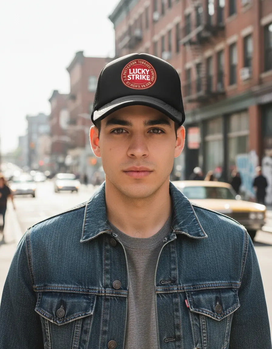 Gorra Lucky Strike Cigarrillos Tabaco Cigarros Negro Ajustable Ls
