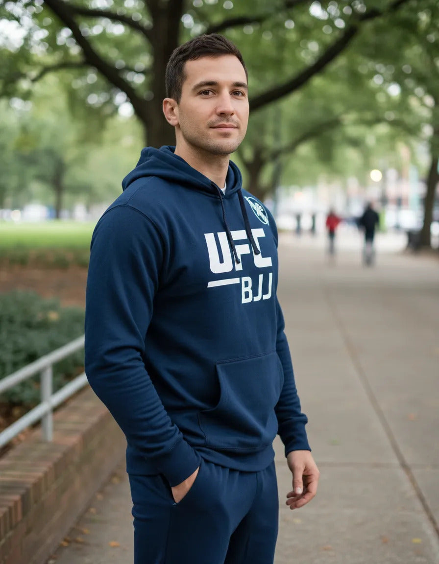 Sudadera Ufc Bjj Brazilian Jiu Jitsu Mma Hayabusa Xg Azul White
