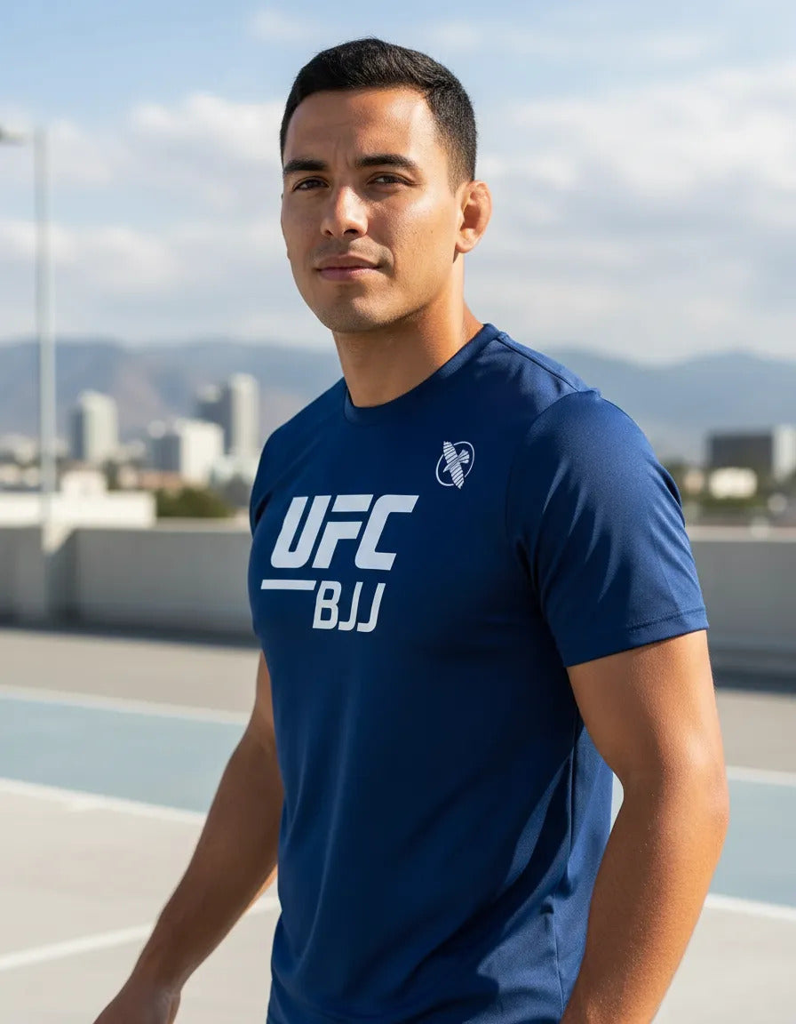 Playera Deportiva Ufc Bjj Brazilian Jiu Jitsu Mma Hayabusa Azul White Ch