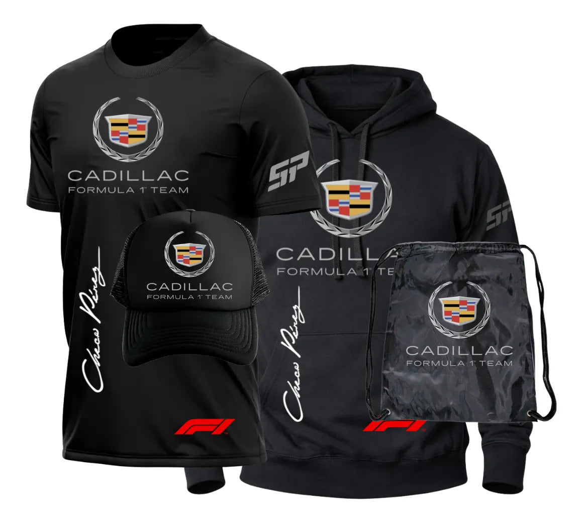 Pack Playera Sudadera Gorra Mochila Cadillac Formula 1 Team