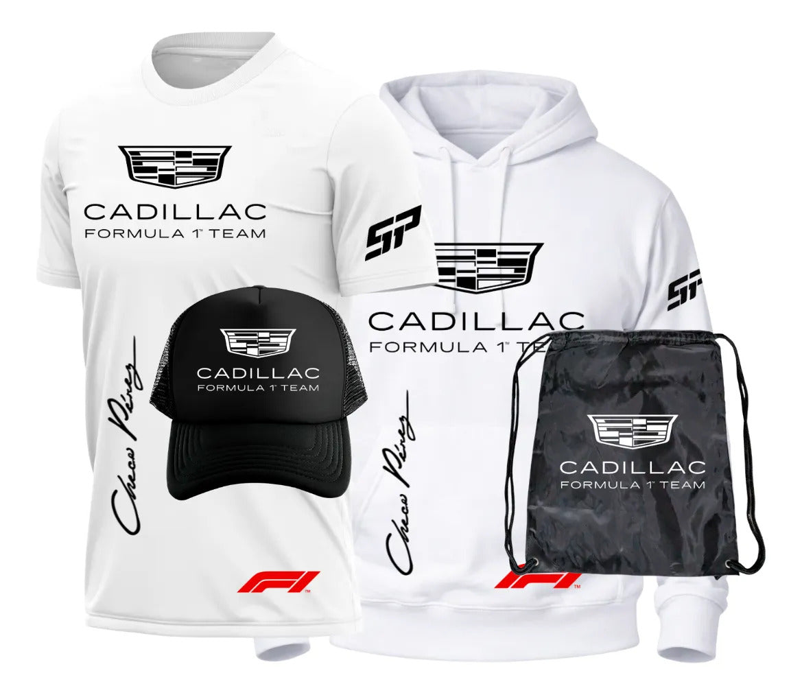 Pack Playera Sudadera Gorra Mochila Cadillac Formula 1 Team