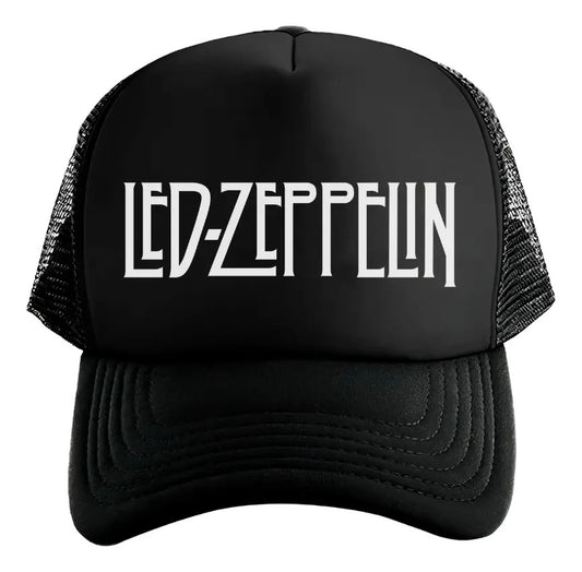 Gorra Trucker Led Zeppelin Música Rock Negro Ajustable Lz