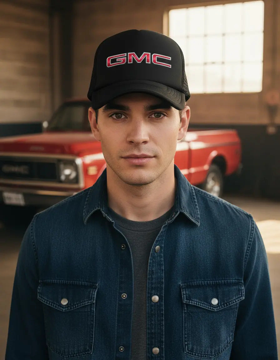 Gorra Trucker Gmc Coche Vehículo Automóvil Automovilismo Negro Ajustable Gmc