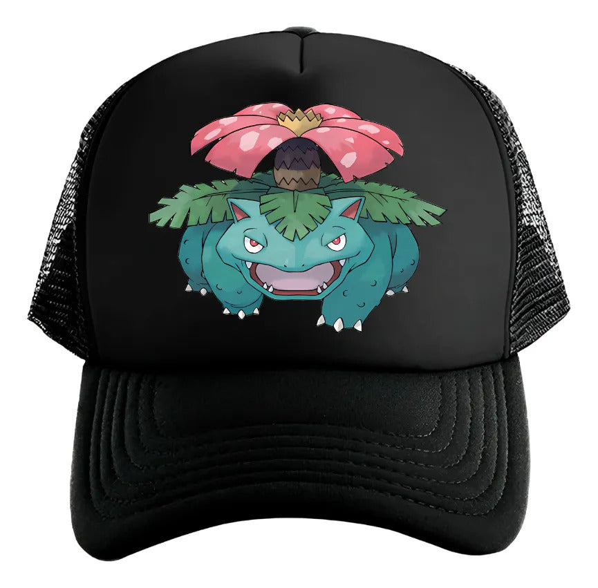 Gorra Gengar Pokémon Pikachu Charmander Bulbasaur Squirtle Negro Ajustable Venusaur