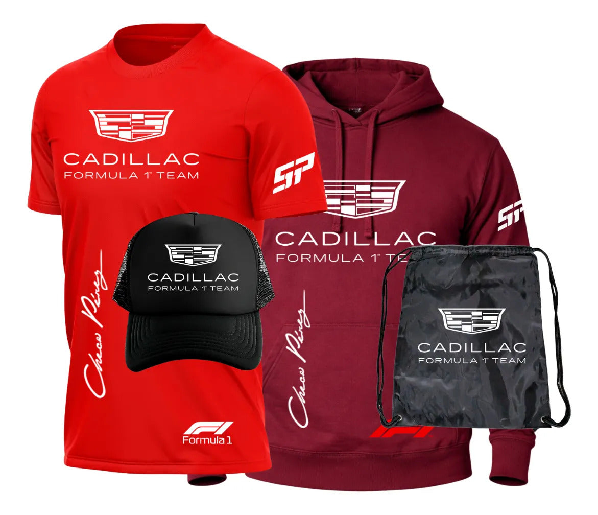 Pack Playera Sudadera Gorra Mochila Cadillac Formula 1 Team