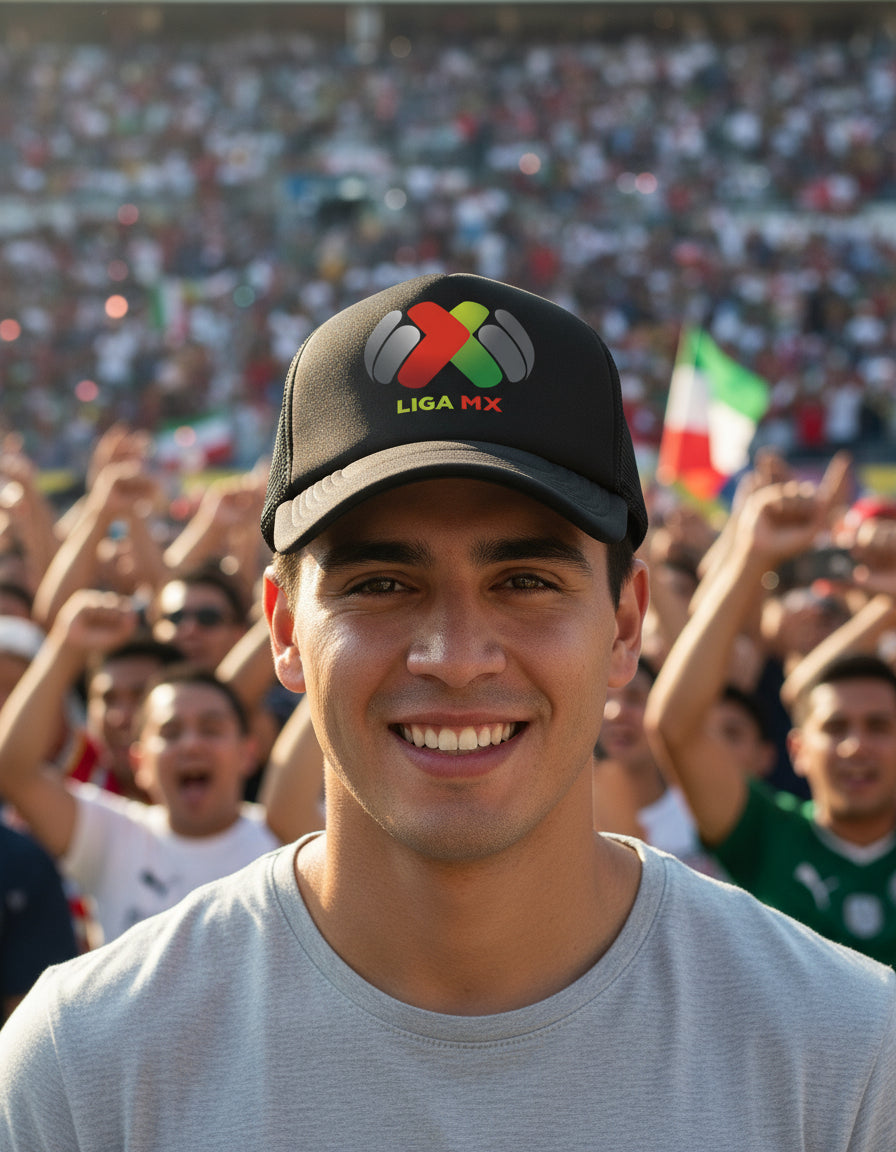 Gorra Trucker Liga Mx Fútbol Fifa Deportes México Soccer Negro Ajustable Liga Mx