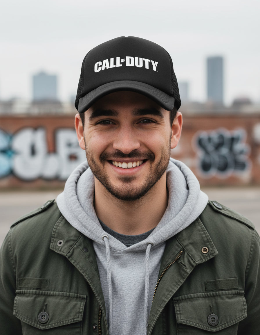 Gorra Trucker Call Of Duty Videojuegos Gamer Streaming Pc Negro Ajustable Cod