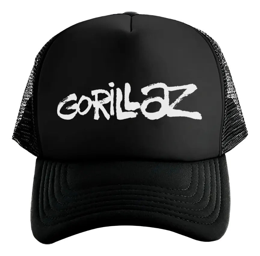 Gorra Trucker Gorillaz Música Electrónica Pop Hip Hop Rock Negro Ajustable Grllz