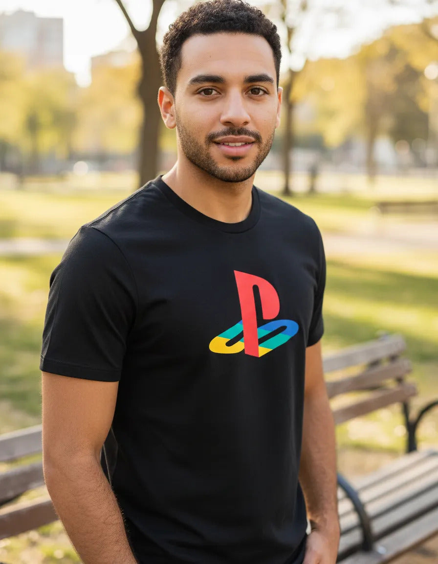 Playera Playstation Videojuegos Gaming Gamer Streaming Ps5 Negro Logo Ch
